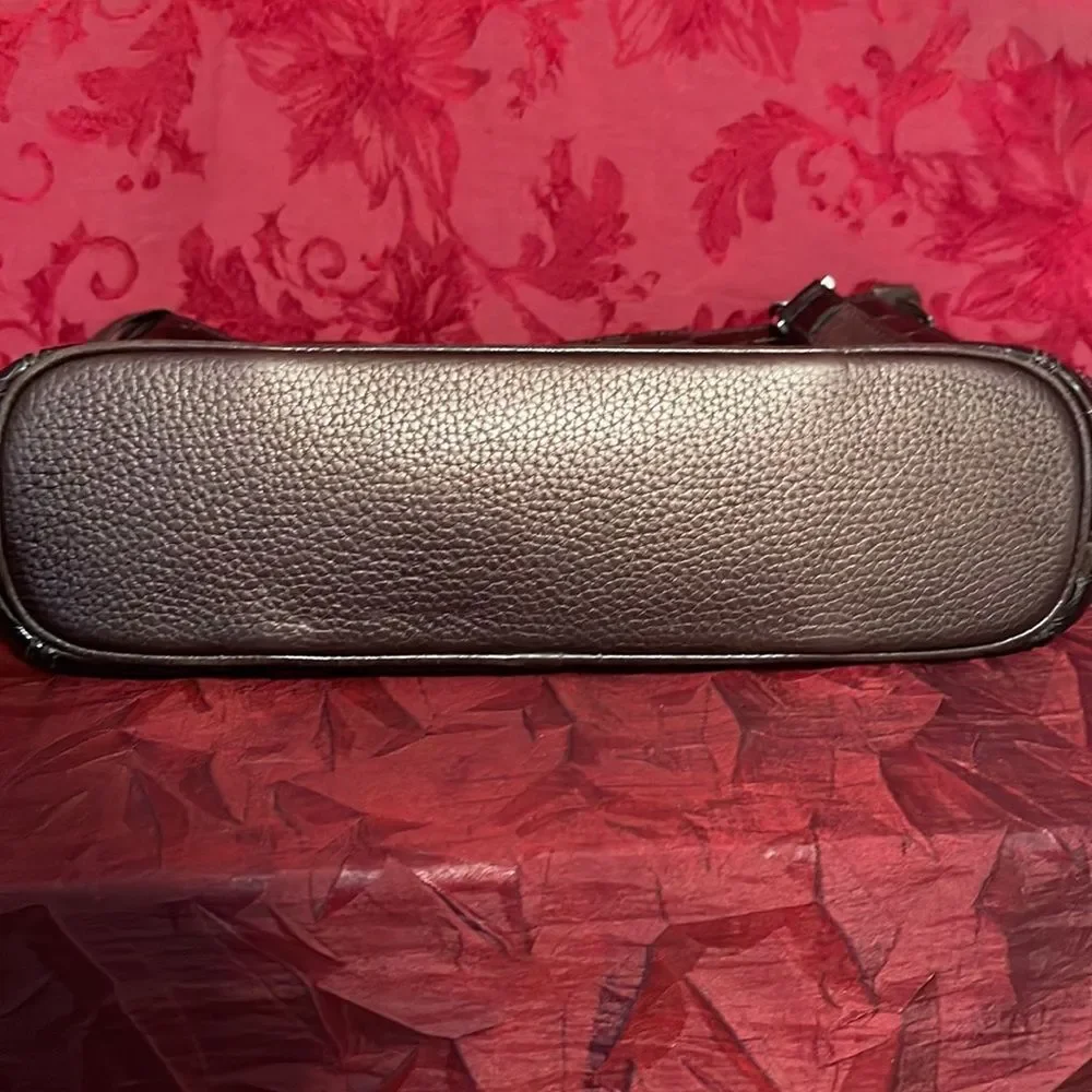 Brighton Collection Bronze Patent Leather Croc pattern Shoulder Bag‎